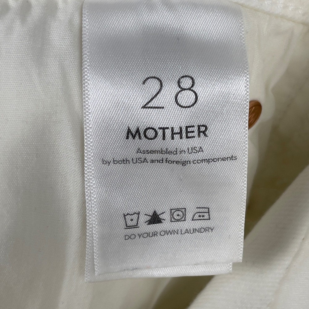 MOTHER The Mid Rise Dazzler Ankle Jeans 28 White Fairest Of Them All Slim - Picture 14 of 16